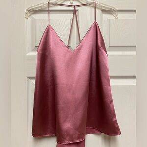 Pink satin tank